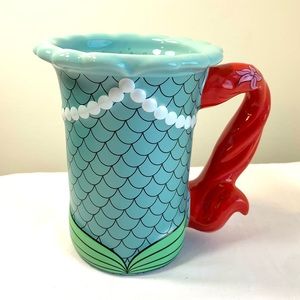 The Little Mermaid Ariel coffee mug blue/green color w/ red “hair” handle